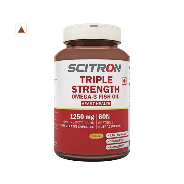 Scitron Triple Strength Omega-3 Fish Oil | 1000mg Softgels with EPA 540mg + DHA 360mg | Heart, Brain & Joint Health Support