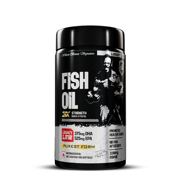 Fish Oil 3X Strength Omega-3 Softgels – High Potency DHA 375 mg + EPA 525 mg | Triple Strength Omega-3 Capsules for Heart, Brain & Joint Health