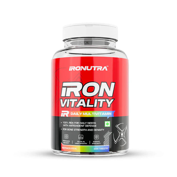 Iron Vitality Multivitamin (IRONUTRA) | 90 Tablets | Daily Energy, Immunity & Wellness Support